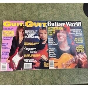 Guitar World Magazines Lot Pat Metheny Andy Summers Yngwie Malmsteen